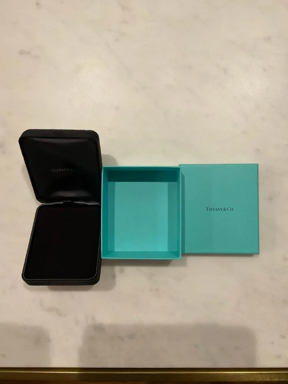 TIFFANY & CO Empty Black Velvet Necklace Bracelet Gift Box Set 4x4